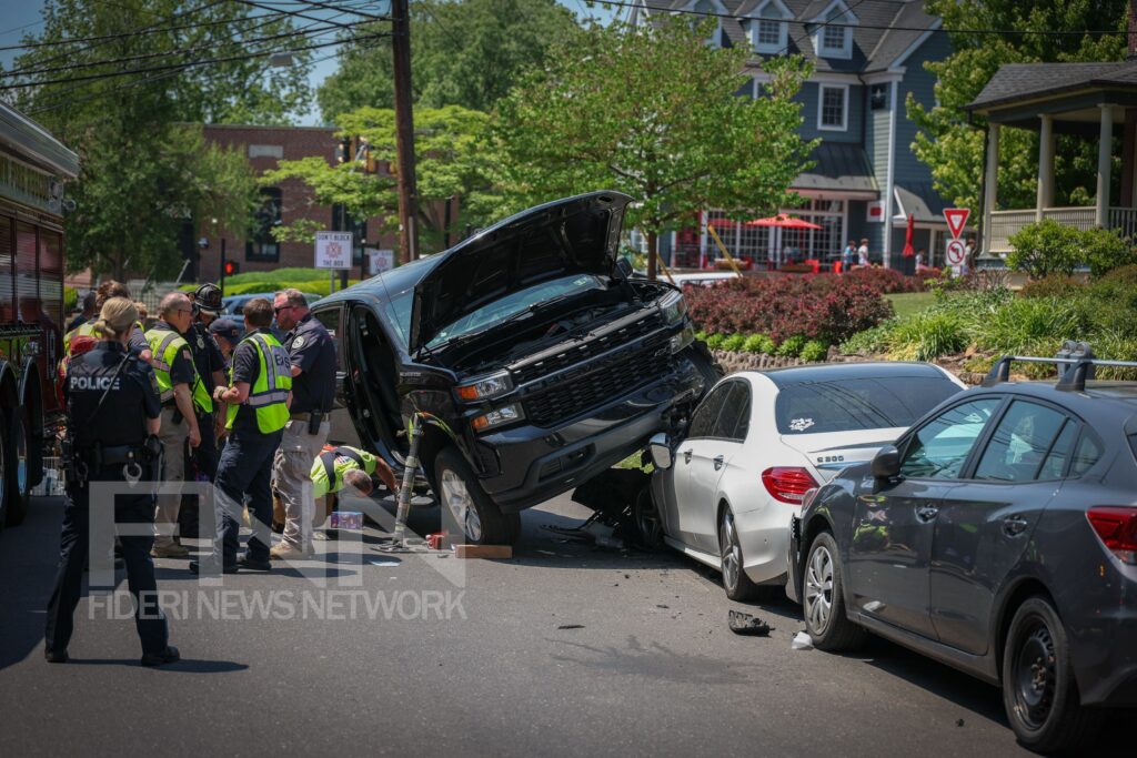 Driver rescued after chain-reaction crash in Doylestown Borough damages 3 cars